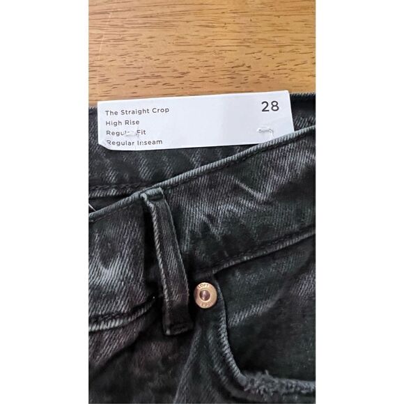 LOFT DARK HIGH RISE , STRAIGHT CROP JEANS WOMENS SIZE 28 NEW - Picture 4 of 12